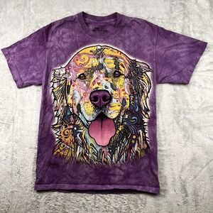 The Mountain Dean‎ Russo Golden Retriever Dog Tie Dye Graphic T-Shirt Purple S